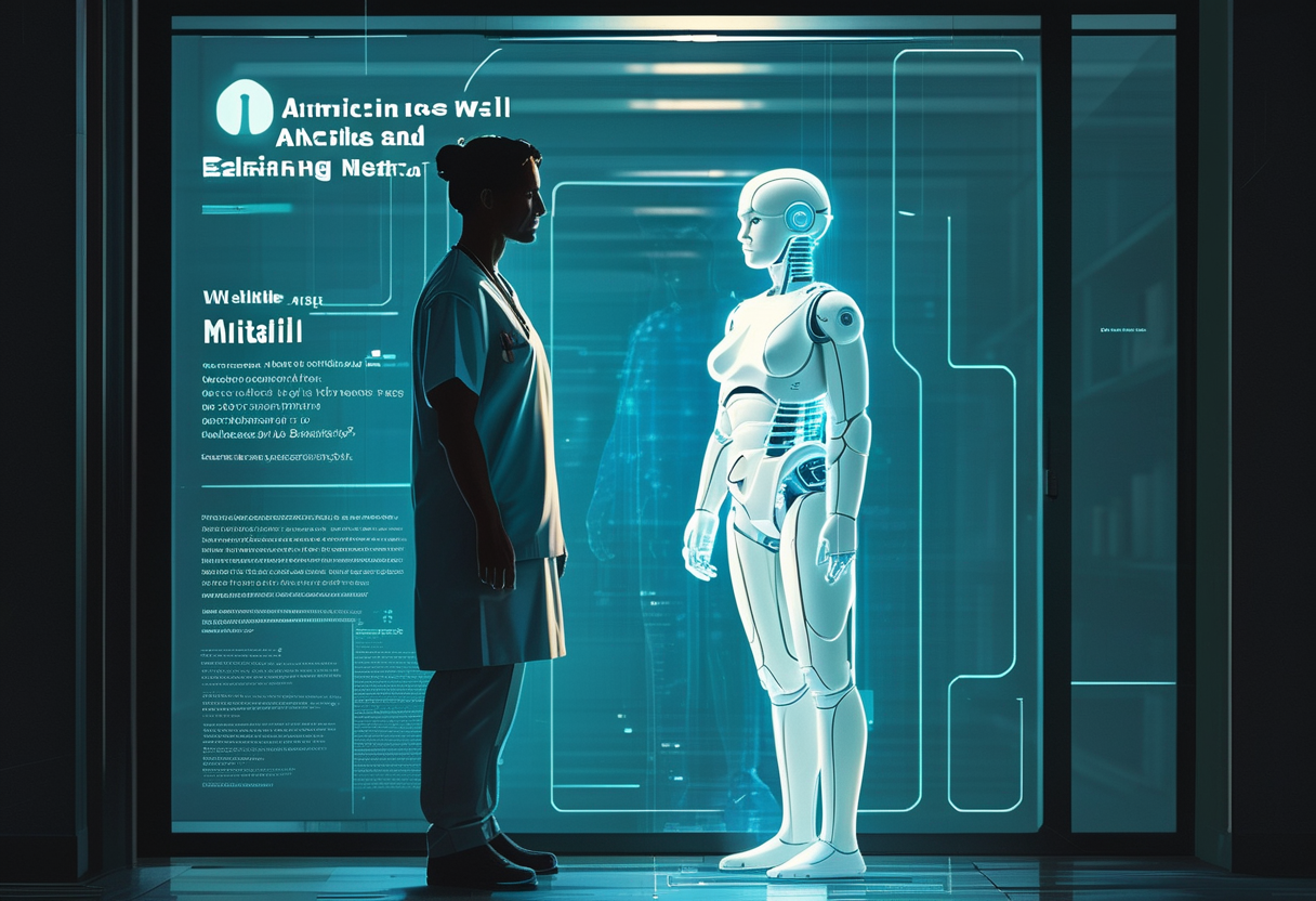 A calm, conceptual image of a single glowing human figure standing beside a softly outl