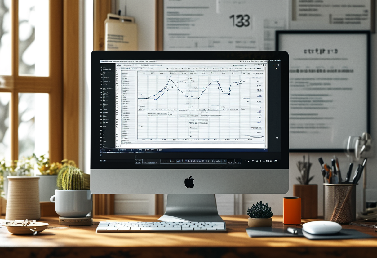 A minimalist illustration of a spreadsheet grid transforming into a simple bar chart, breaking up the pacing between…